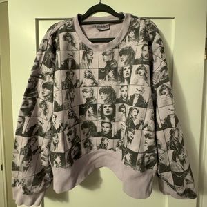 Taylor Swift The Eras Tour Cropped Lavender Pullover, XL